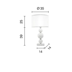 Lampade Da Tavolo-Ondaluce lg tebe lampada da tavolo classica vetro bianco paralume tessuto