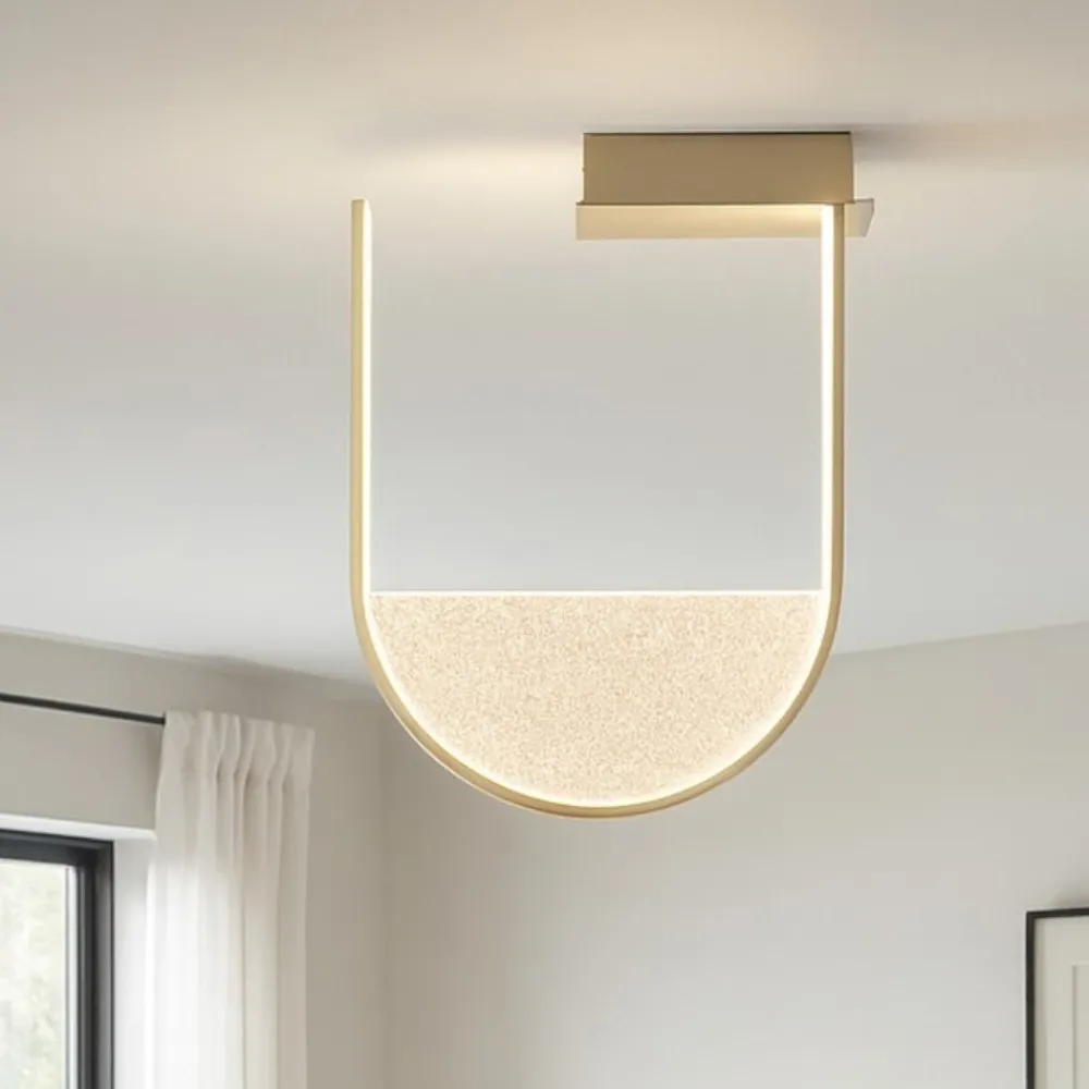 Plafoniere Moderne-Ondaluce lotus oro plafoniera led 34w 3000k dimmerabile moderna