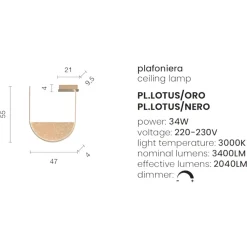 Plafoniere Moderne-Ondaluce lotus plafoniera da cucina led 3000k dimmerabile