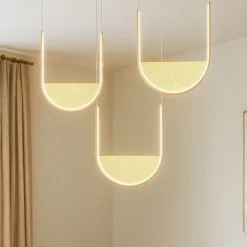 Lampadari Moderni-Ondaluce lotus 3r oro lampadario led moderno vetro ambra