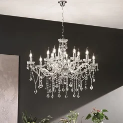 Lampadari Moderni-Ondaluce lp damasco lampadario 12 luci pendenti cristallo