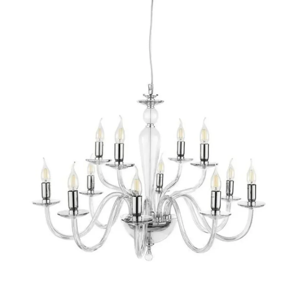 Lampadari Moderni-Ondaluce lp paganini lampadario 12 luci cromo per salotto
