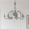 Lampadari Moderni-Ondaluce lp vivaldi 6 braccia vetro grigio fumo per salotto contemporaneo