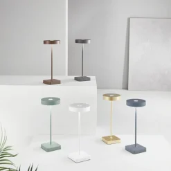 Lampade Da Tavolino Esterno-Ondaluce lt tap lampada da tavolino per esterno corten senza fili