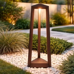 Lampioni Da Giardino-Ondaluce lucifer lampione basso da giardino corten led 12w 3000k