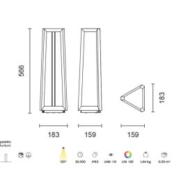 Lampioni Da Giardino-Ondaluce lucifer lampione basso da giardino corten led 12w 3000k