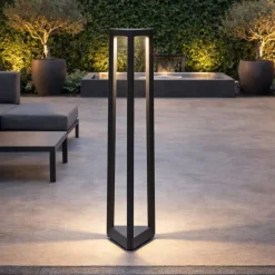 Lampioni Da Giardino-Ondaluce lucifer lampione per esterno antracite moderno led 12w 3000k