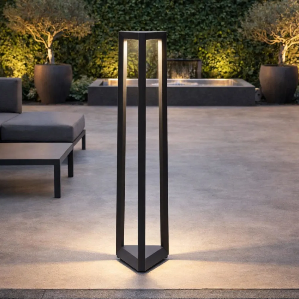 Lampioni Da Giardino-Ondaluce lucifer lampione per esterno antracite moderno led 12w 3000k