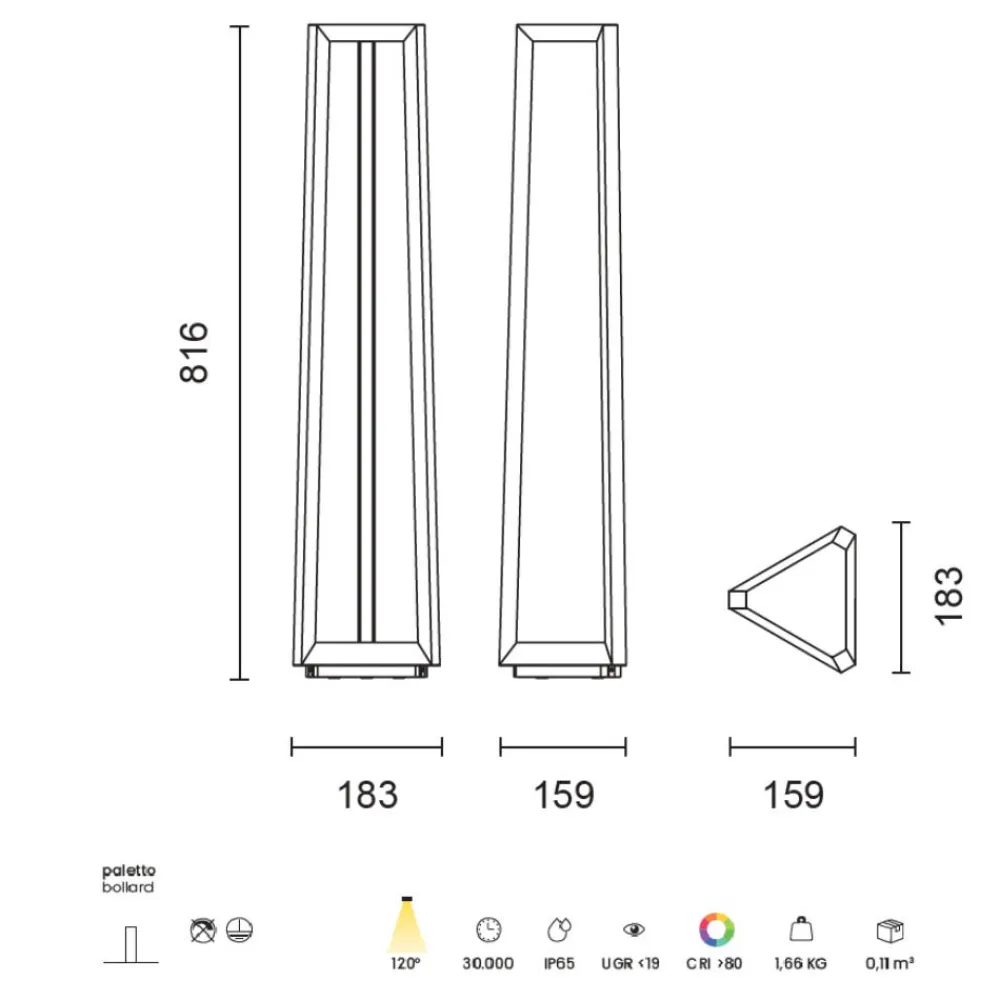 Lampioni Da Giardino-Ondaluce lucifer lampione per esterno antracite moderno led 12w 3000k