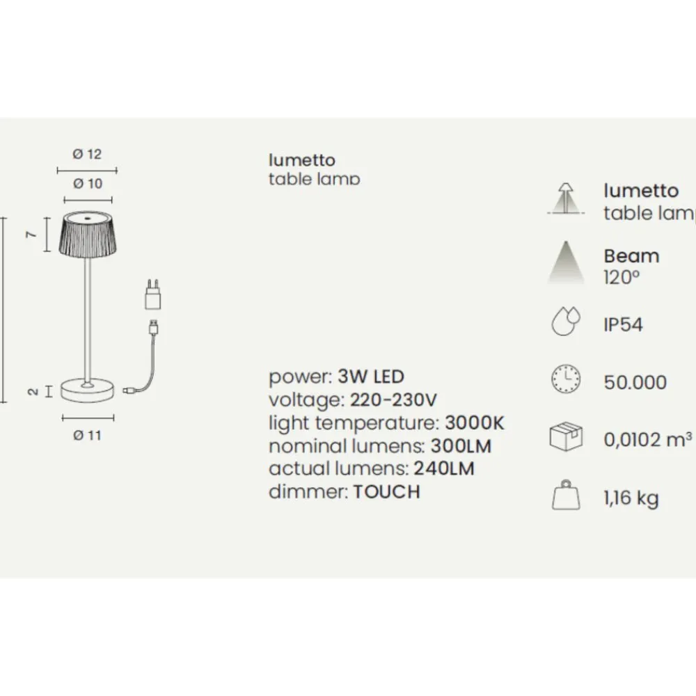 Lampade Da Tavolino Esterno-Ondaluce macao lampada da tavolo senza cavo ip54 led 300ok
