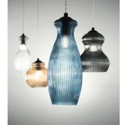 Lampade A Sospensione-Ondaluce madagascar lampada a sospensione in vetro ambra