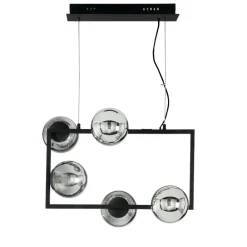 Lampadari Moderni-Ondaluce monile 5 lampadario nero moderno sfere di vetro