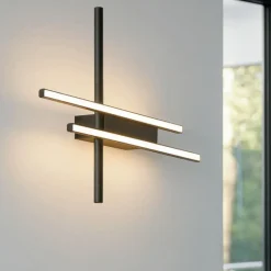 Applique Da Parete-Ondaluce movida applique da parete nera led 3000k