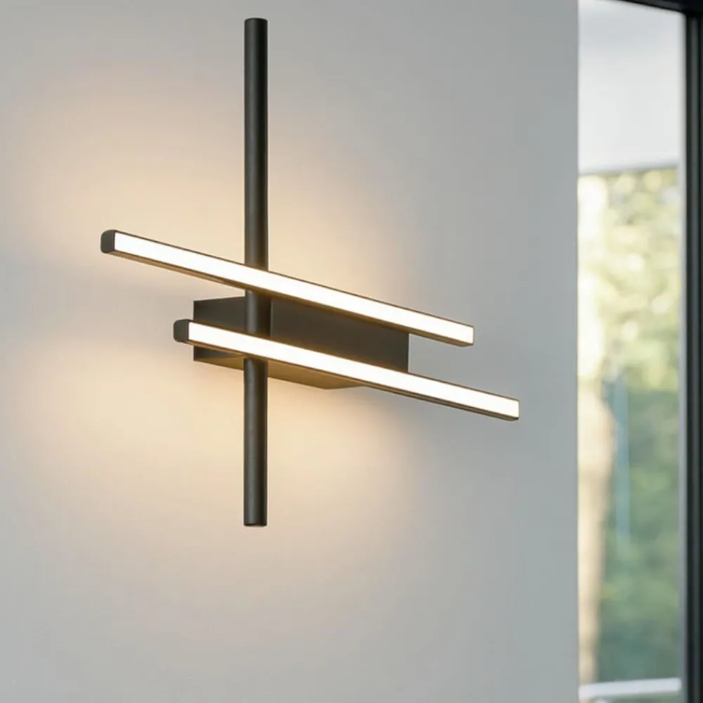 Applique Da Parete-Ondaluce movida applique da parete nera led 3000k