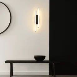 Applique Da Parete-Ondaluce movida applique nera led 3000k dimmerabile moderna