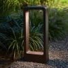 Lampioni Da Giardino-Ondaluce nature lampioncino da giardino corten 40cm led 4000k ip65