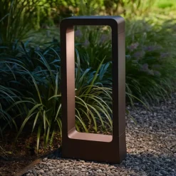 Lampioni Da Giardino-Ondaluce nature lampioncino da giardino corten 40cm led 4000k ip65