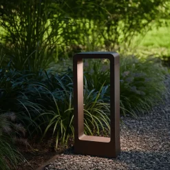 Lampioni Da Giardino-Ondaluce nature lampioncino da giardino corten 40cm led 4000k ip65
