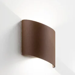 Applique Da Esterno-Ondaluce nevio applique per esterno corten curva led 4000k biemissione ip54