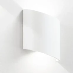 Applique Da Esterno-Ondaluce nevio bianca applique da esterno design curvo biemissione led 3000k