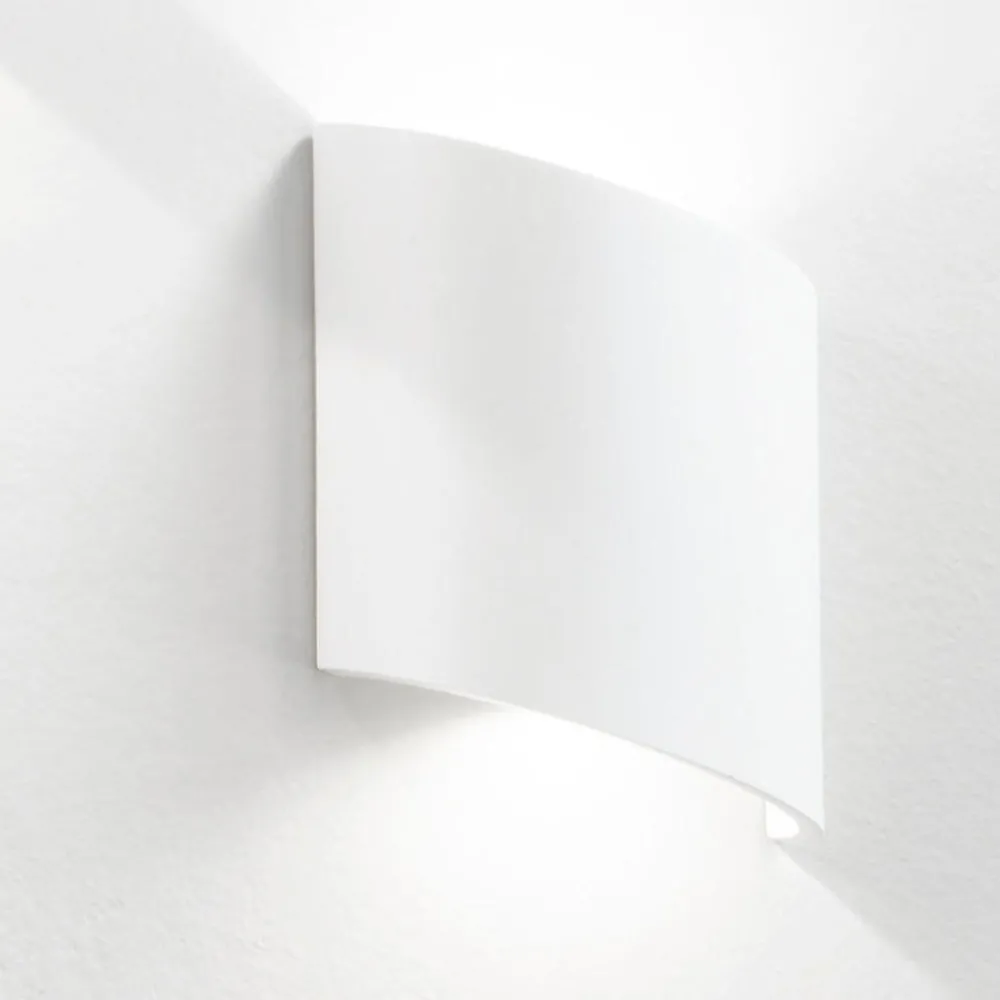 Applique Da Esterno-Ondaluce nevio bianca applique da esterno design curvo biemissione led 3000k