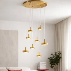 Lampadari Moderni-Ondaluce nina lampadario a sospensione oro 8 luci led 56w 3000k dimmerabile