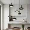 Lampadari Cucina-Ondaluce nina lampadario da cucina nero 6 luci led 3000k dimmerabile