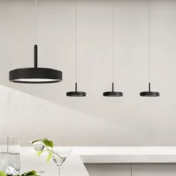 Lampadari Cucina-Ondaluce nina lampadario da cucina nero 6 luci led 3000k dimmerabile