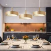 Lampadari Cucina-Ondaluce nina lampadario da cucina a tre luci oro led 24w 3000k dimmerabile