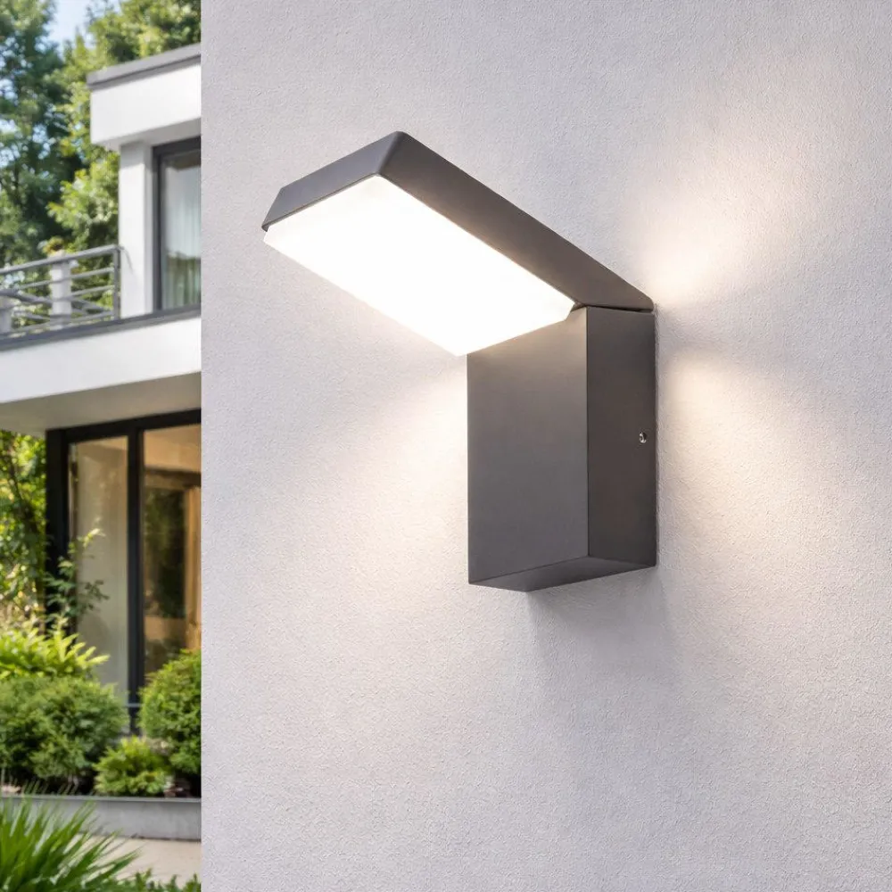 Applique Da Esterno-Ondaluce ninja applique moderna per esterno antracite led 20w 3000k ip65