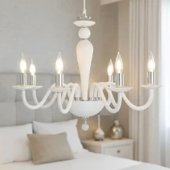 Lampadario Camera Da Letto-Ondaluce pagan lampadario stanza da letto classico vetro bianco sei luci