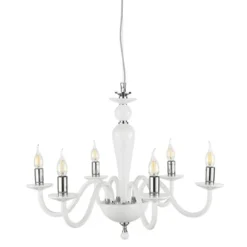 Lampadario Camera Da Letto-Ondaluce pagan lampadario stanza da letto classico vetro bianco sei luci