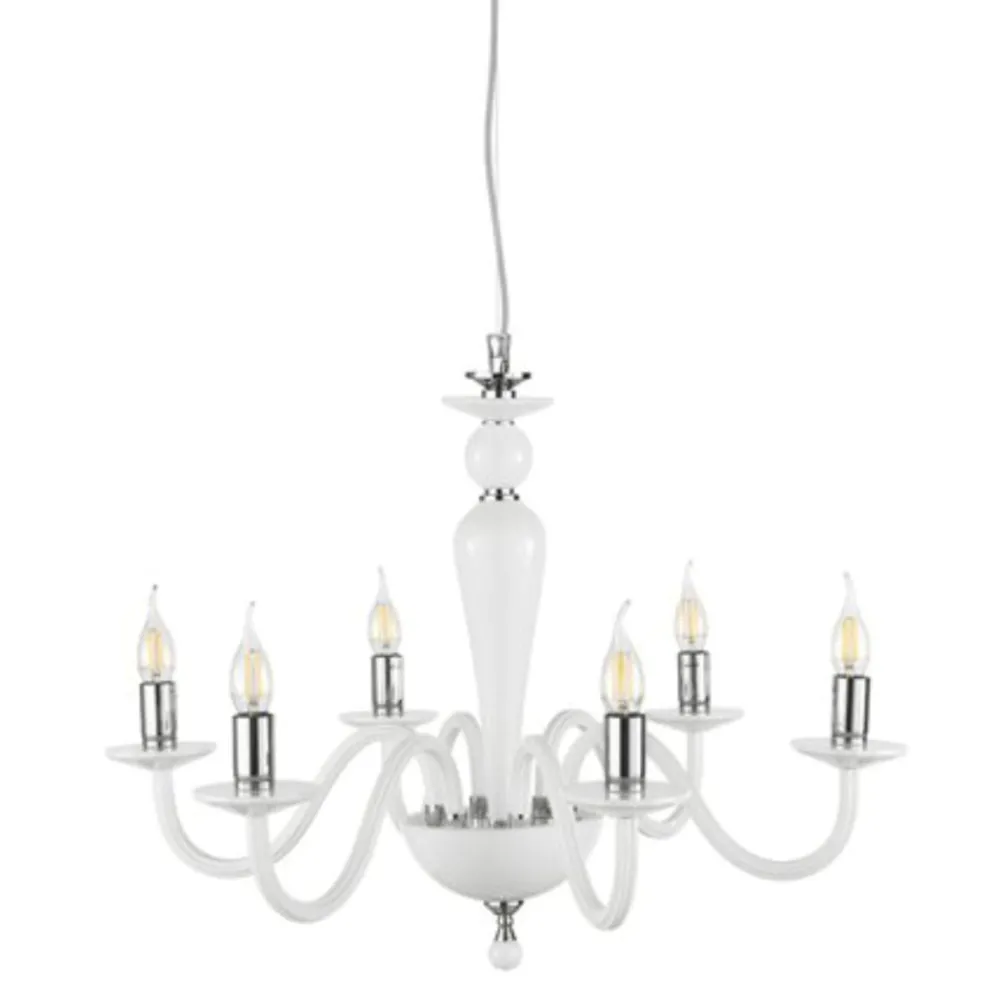 Lampadario Camera Da Letto-Ondaluce pagan lampadario stanza da letto classico vetro bianco sei luci