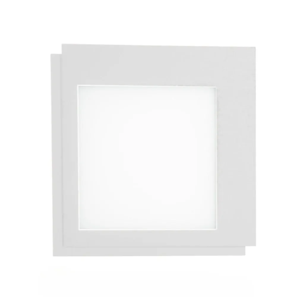 Applique Da Parete-Ondaluce passpartou applique quadrata bianca led 3000k