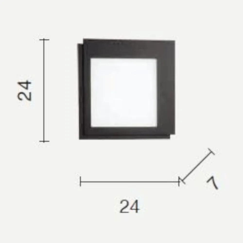 Applique Da Parete-Ondaluce passpartou applique quadrata bianca led 3000k
