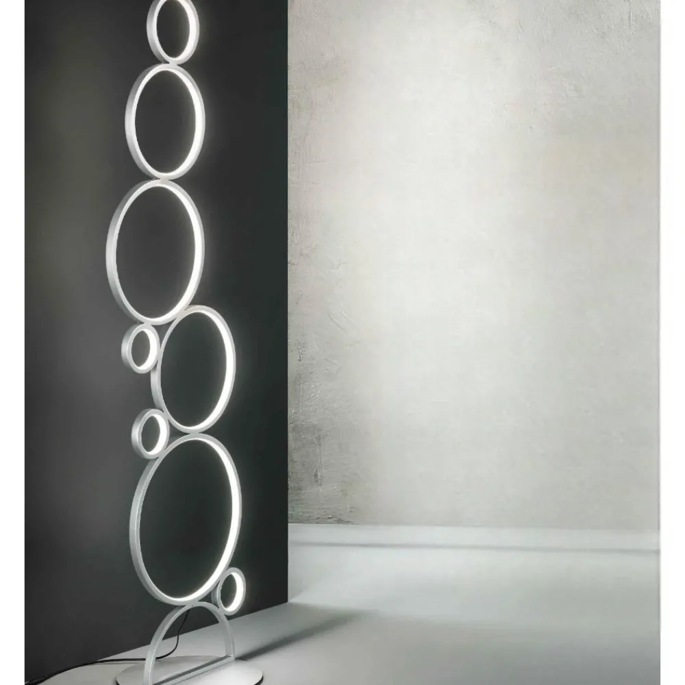 Lampade Da Terra-Ondaluce piantana pt pois silver moderna
