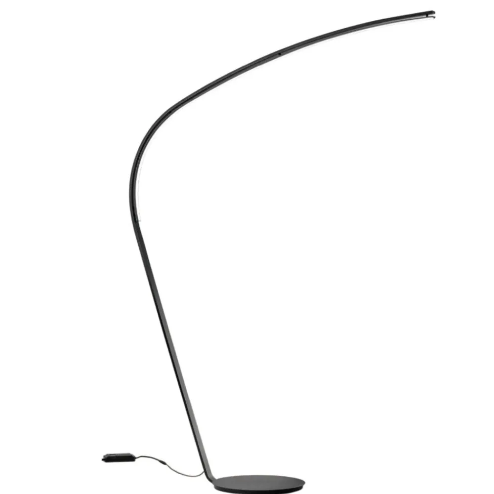 Lampade Da Terra-Ondaluce piantana style nera moderna per soggiorno led 3000k
