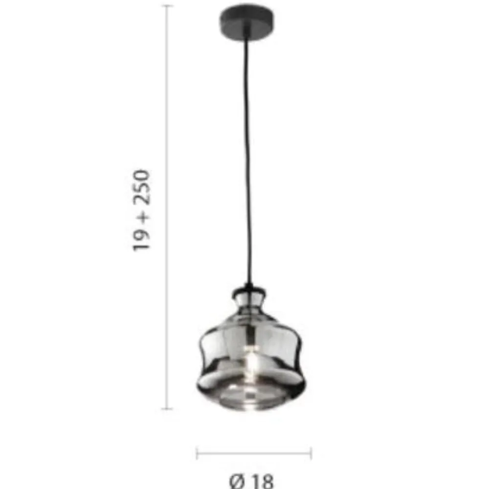 Lampade A Sospensione-Ondaluce pin lampada a sospensione per camera da letto vetro grigio fume trasparente