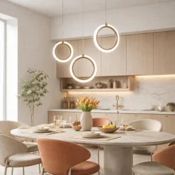 Lampadari Moderni-Ondaluce pinta lampadario moderno oro a tre luci led 25w 30000k dimmerabile