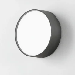 Plafoniere Da Esterno-Ondaluce plafoniera da esterno patio rotonda antracite led 10w 3000k