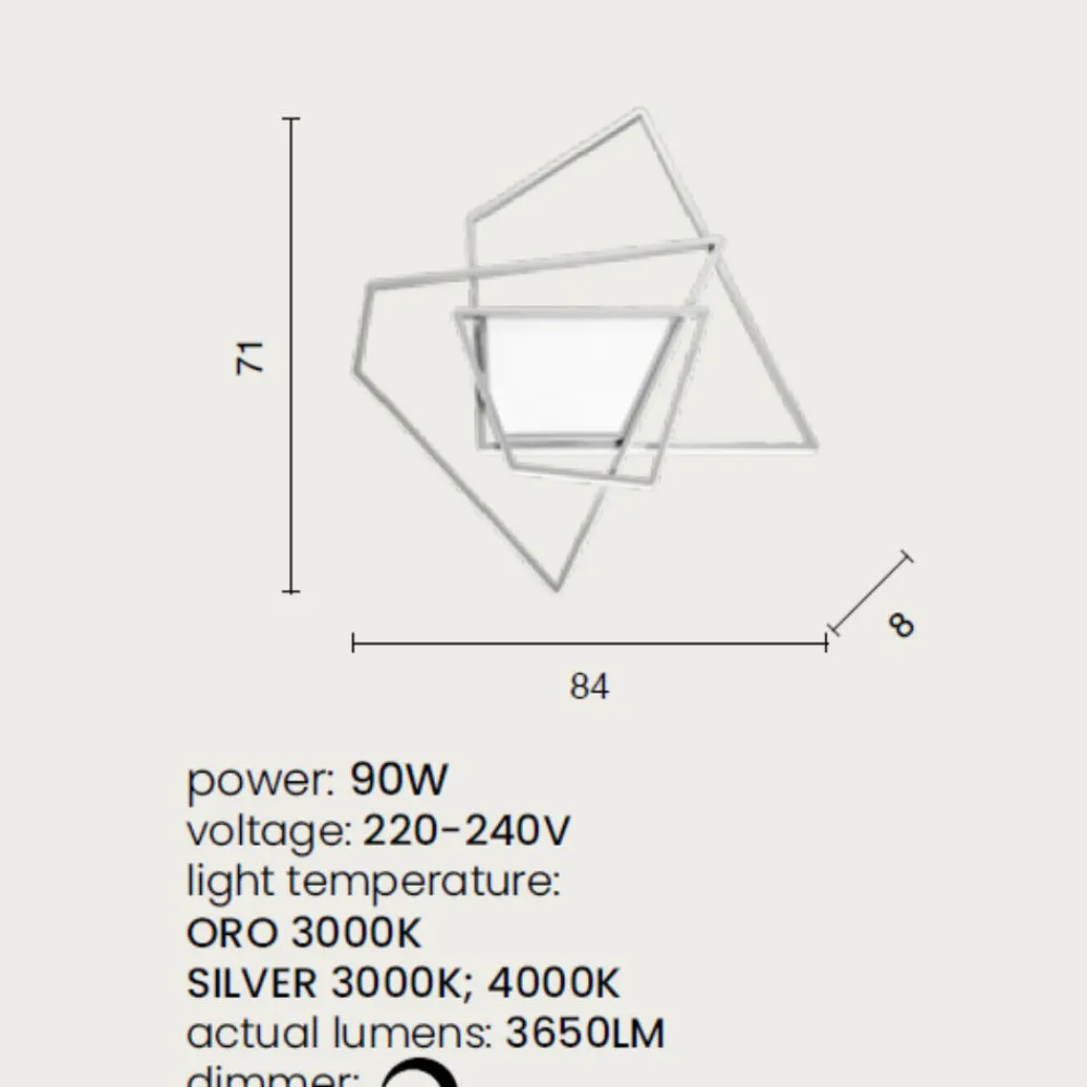 Plafoniere Moderne-Ondaluce plafoniera galaxy gr oro design moderno led 90w 3000k