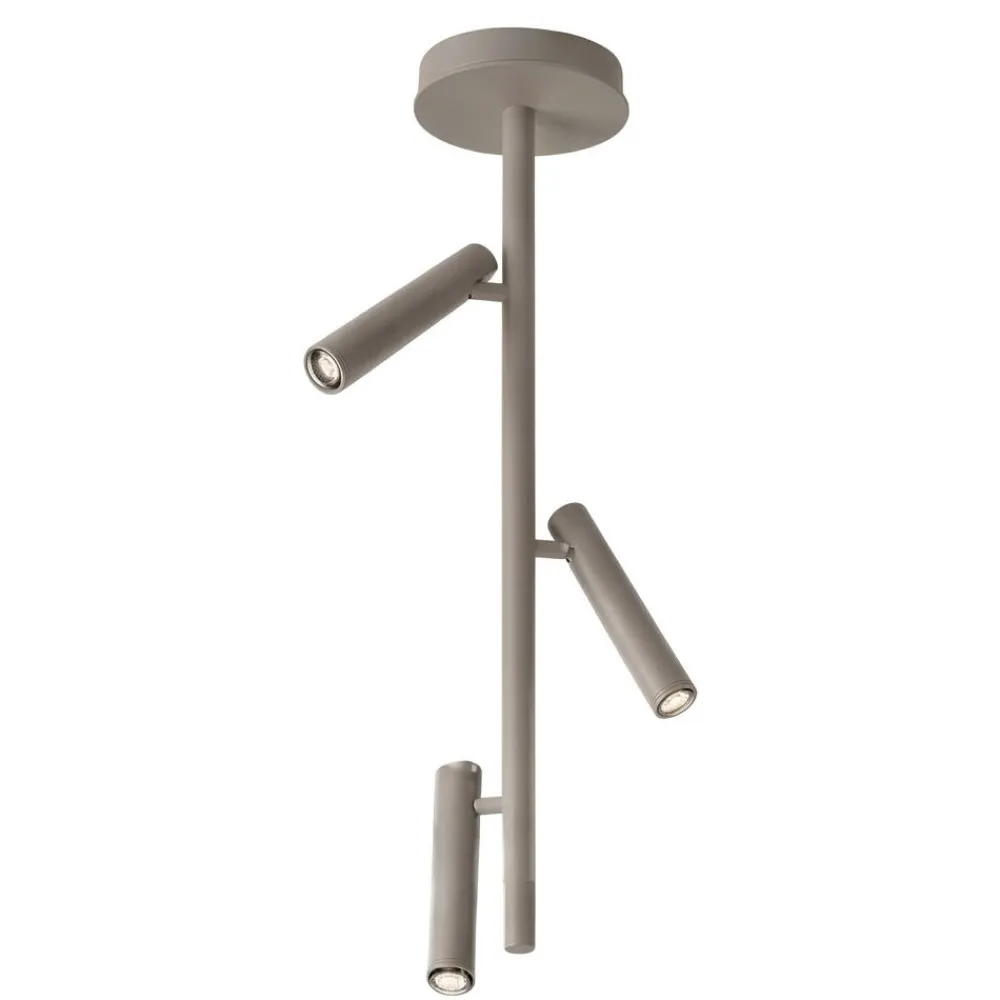 Plafoniere Moderne-Ondaluce plafoniera moderna teddy tortora 3 luci orientabili dimmerabile led 3000k