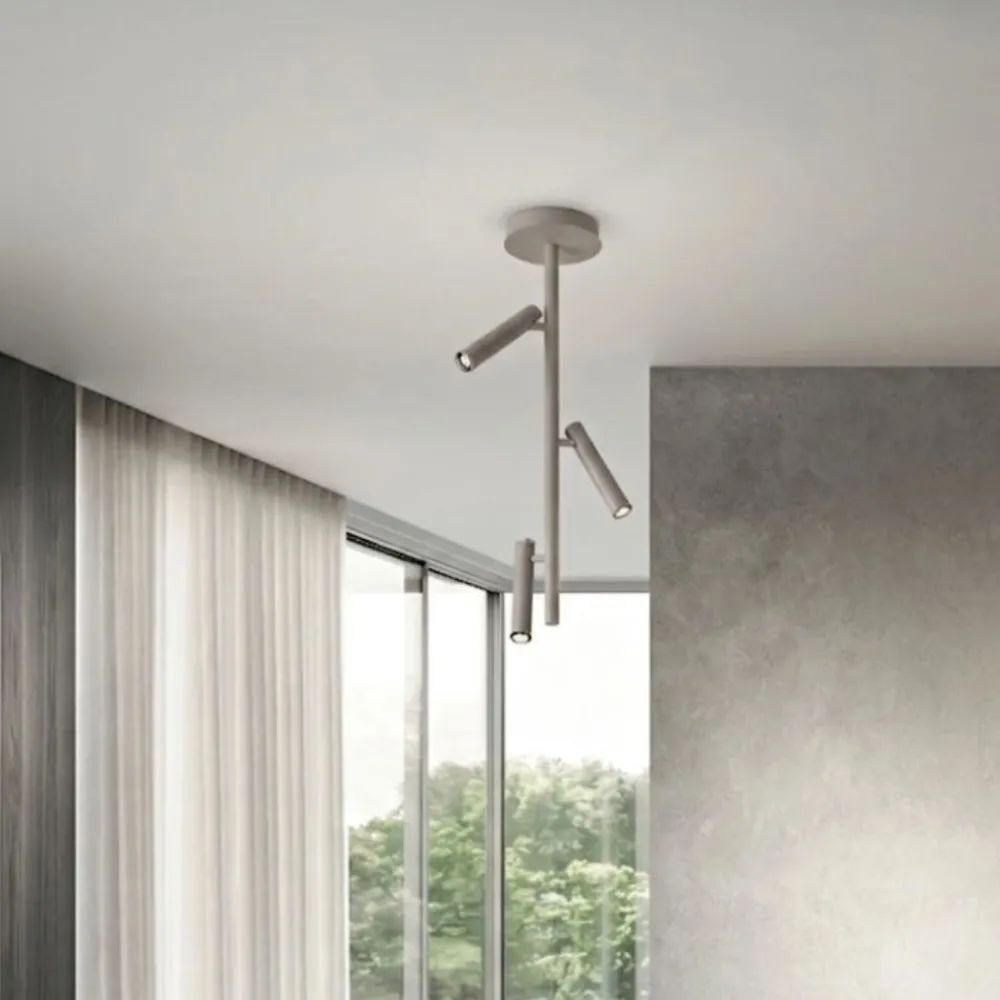 Plafoniere Moderne-Ondaluce plafoniera moderna teddy tortora 3 luci orientabili dimmerabile led 3000k