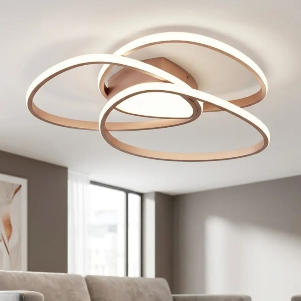 Plafoniere Moderne-Ondaluce plafoniera moderna rose pc oro led 3000k dimmerabile