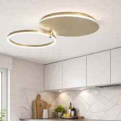 Plafoniere Moderne-Ondaluce plafoniera moderna sabe oro led 48w 3000k dimmerabile orientabile
