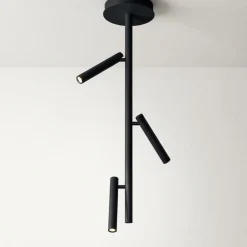 Plafoniere Moderne-Ondaluce plafoniera moderna teddy nera 3 luci orientabili led 3000k dimmerabile
