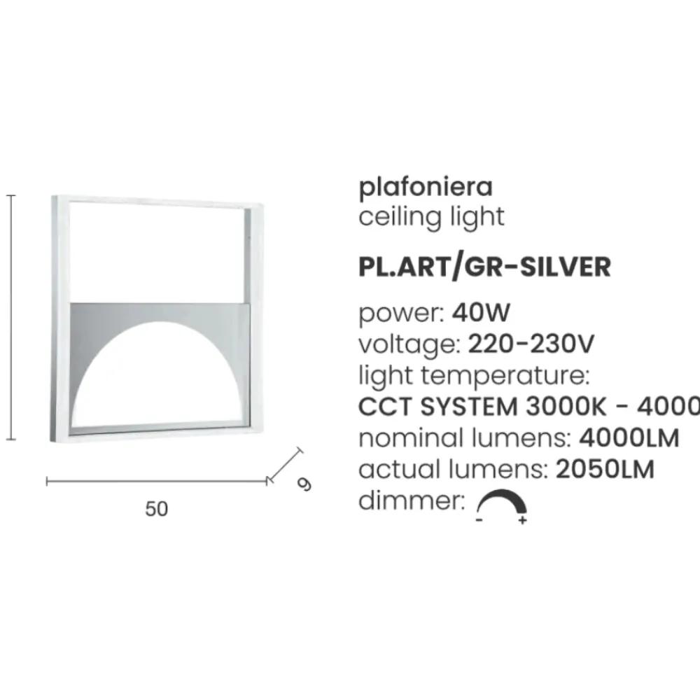 Plafoniere Moderne-Ondaluce pl art silver gr plafoniera led moderna design