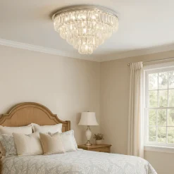 Plafoniere Moderne-Ondaluce pl castle md plafoniera classica per camera da letto argento