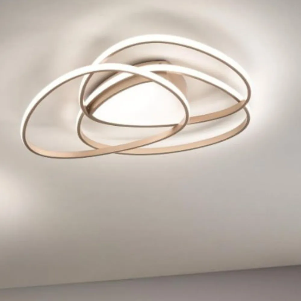 Plafoniere Moderne-Ondaluce pl gr rose plafoniera led oro design moderna