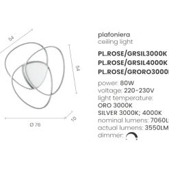 Plafoniere Moderne-Ondaluce pl gr rose plafoniera led oro design moderna